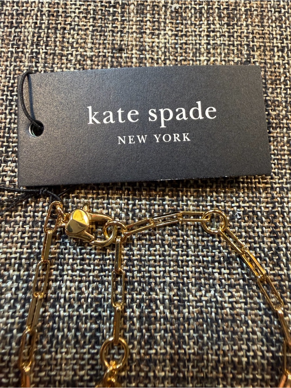 Kate Spade Gold Initial N Gold Charm Bracelet Chain NEW With Gift Bag - Picture 7 of 8